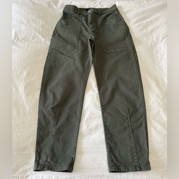 Veronica Beard Pants - Veronica Beard | Women’s SZ 27 | Olive Charlie Barrel Leg High Rise Cargo Pants